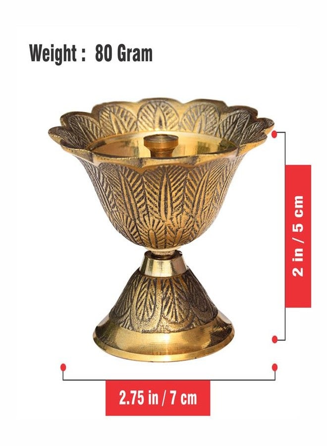 Pure Source India Brass Akhand Diya/Oil Lamp for Pooja, Mandir and Home Decoration (L-2.75inch) 1pcs - Image 3